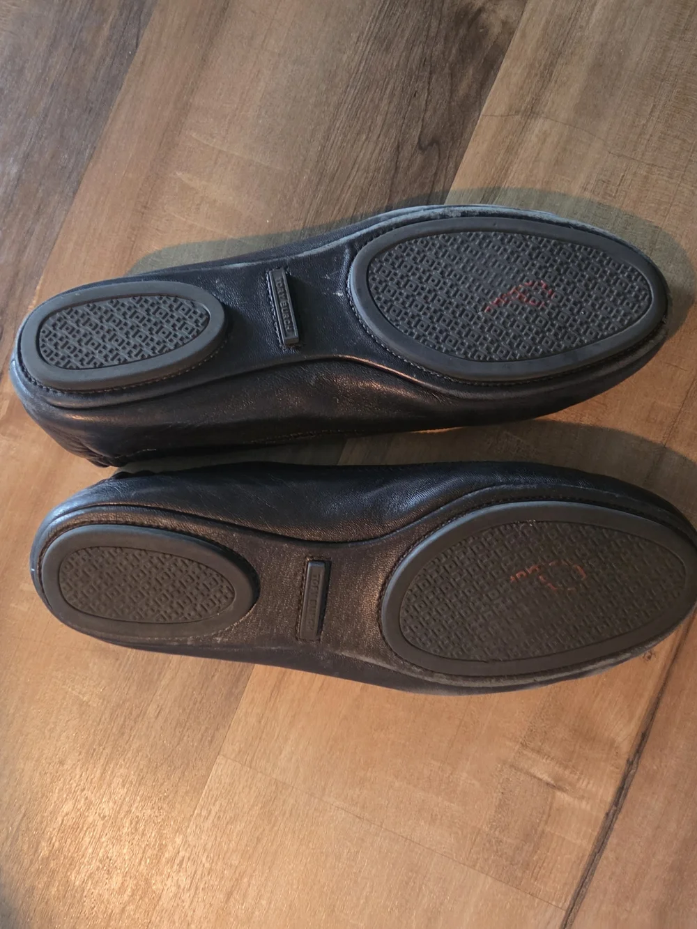 Tory Burch Black Reva Ballet Flats with Gold Logo Size 7.5